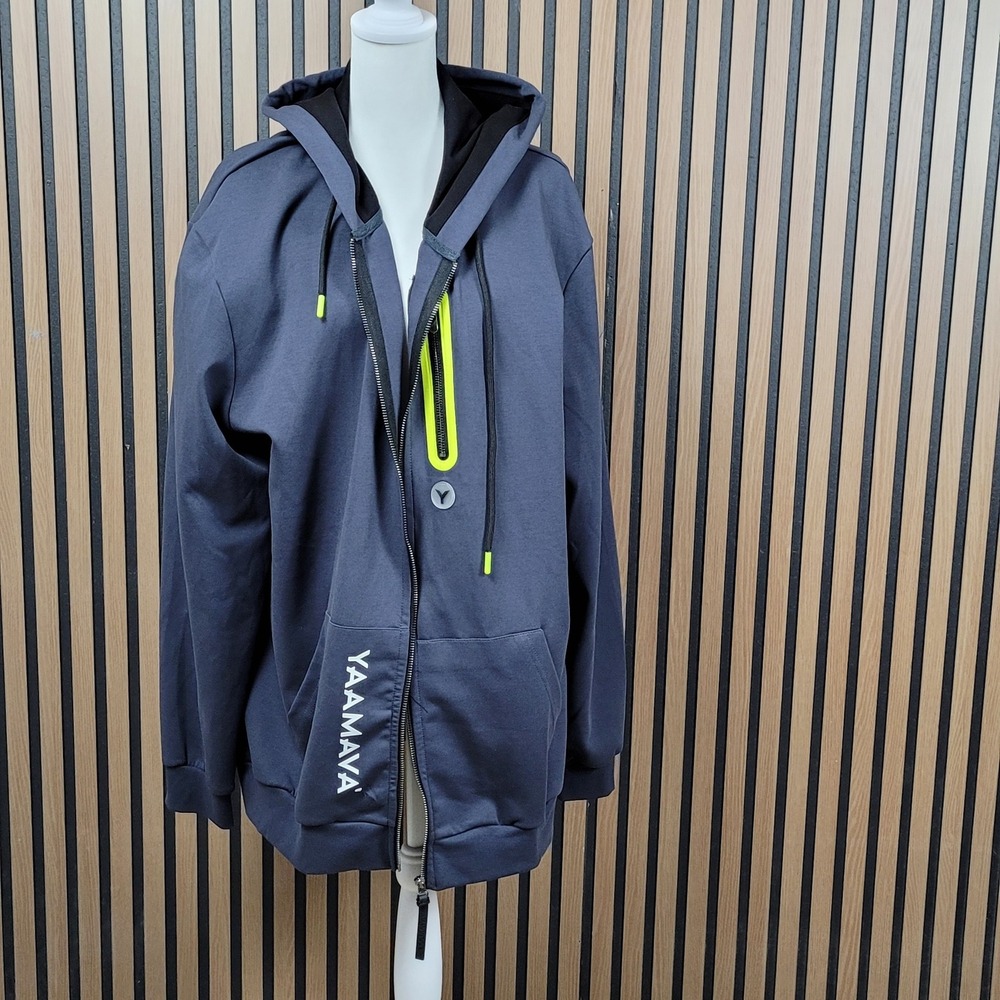 Yaamava Resort & Casino Hoodie Full Zip Gray Neon Green Logo Mens XL